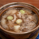 飛騨季節料理 肴 - 2019.2 醤油ベースの牡丹鍋（バラ・ロース・ランプ）