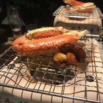 日本料理 TOBIUME - 焼きガニとマツキノコ。キノコすっごく美味しい！