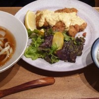 博多 鴨すき 鴨しゃぶ なかもぐろ - 若鶏のチキン南蛮と鴨うどんセット