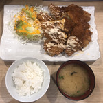 なにわ食堂 - トンカツ&チキンカツミックスランチ（749円）
