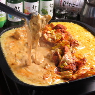 《Very popular☆》Cheese dakgalbi course◇All-you-can-drink included