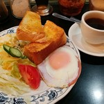 珈琲庵 - モーニング(ハムエッグ)