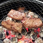 炭火焼肉ふじた - レバーはレアに焼いて(^.^)