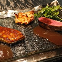 鉄板焼 逢坂 - フォアグラのポワレと鴨のロースト