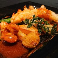 鉄板焼 逢坂 - オマール海老とアスパラのソテー