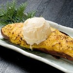 Hot sweet potato dessert with vanilla ice cream