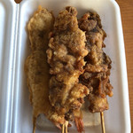 なかがわ - とり天２本と、エビ天２本