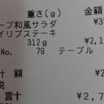 Ikinari Suteki - リブロースステーキが312グラムでした(^^;