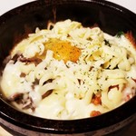 Stone grilled bibimbap with lots of cheese
