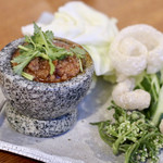 酒とタイ料理 ピッサヌローク - 豚肉とトマトのディップ（ナンプリックオーン）