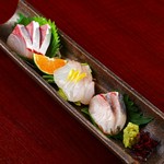 Three types of sashimi