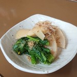 平野屋 - お通し  タケノコと菜の花の煮物