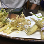 かたつむり - 天ぷら わかさぎ、のびる、たんぽぽ