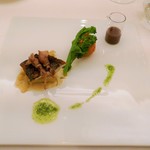 モン・フレーブ - ソイのポワレとホタルイカブールルージュソース