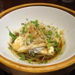 蓮香 - 豆腐と生シラス新生姜香り蒸し こがし醤油がけ