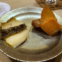 鮨 しゅん輔 阿佐ヶ谷 - 鮑と鮟肝・・最強コンビ。お酒に合います