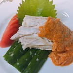 Steamed Chicken with Spicy Sesame Miso Sauce (Bang Bang Chicken) (Small) for 2-3 people