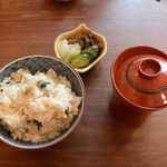 味勧屋 - 牡蛎ご飯と汁物・香の物