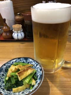Tsukushi - 生ビールにお通し。