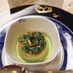 横濱元町 霧笛楼 - オマール海老のタルタル 野島海苔のブラマンジェ