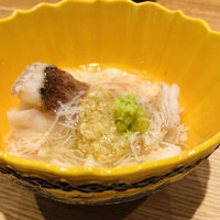 祇園 にし - ⚫︎先付
                    【ぐじ(赤甘鯛)、菜の花、酒蒸しの毛蟹あんかけ】