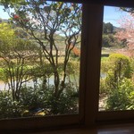 虎屋 壺中庵 - 部屋から見えた景色、川は園瀬川。