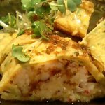 うしのほね 本店 - タラバ蟹と九条葱の玉子焼き