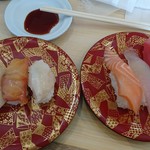 弁慶寿司 - 貝３種と魚３種