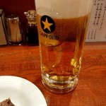 牛たん料理 閣 - 生ビール(黒ラベル)580円