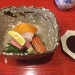 祇園もりわき - 鯛の昆布締め、からすみ、鮪、赤貝