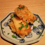 中島町倶楽部 - 蟹しんじょうを筍で挟んで揚げたもの