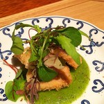 中島町倶楽部 - 鰯フライ、キュウリとかハーブのソース