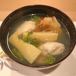 うを徳 - お椀（長岡京 筍 + のどぐろ + 鯛 白子 + 花山椒）