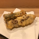 うを徳 - 紫アスパラガス 天ぷら