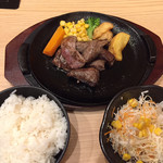 鉄板ステーキ ろく丘 - リブロースステーキ150gランチセット890円税別