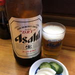 うなぎ 丸富 - ビール大＋お通し