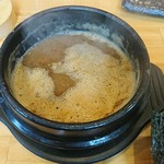Yoichi Tsukemen Kenkyuujo - 豚骨魚介醤油味のスープ