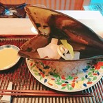 緒方 - ⑧平貝(愛知県知多半島産)貝柱のお造り　酢味噌で　うるい