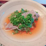 緒方 - ⑨厚切り佐賀牛のしゃぶしゃぶ、花山椒載せ