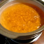 平野屋 - ('09/1)しゃぶしゃぶ用の出汁。このままぼたん鍋に。