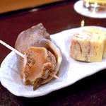鮨 波やし - 磯つぶ貝と玉子焼き