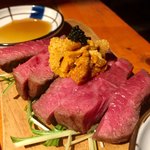 肉小屋 - 塊肉　ハーフ　生うに500円のせ