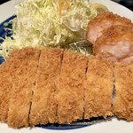 とんＱ - 赤城豚ロース＆海老かつ定食（1857円）
