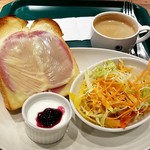 プロント - ハムチーズトーストセット：450円 (2018/12)