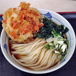 長生うどん - コロうどん中盛ｗｉｔｈかきあげ天、生わかめ