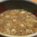 味処 むさし野 - つけそばのスープ