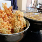 苗穂通り しあわせ食堂 - ミニ天丼とミニカレーそば