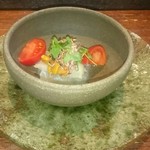 Reconnaissance - ヒラメのマリネ、ウド、雲丹、キャビア