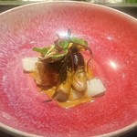 Reconnaissance - オマール海老、ホタテ湯葉包み、ホワイトアスパラ、アメリケーヌソース