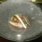 Reconnaissance - ウッカリカサゴのソテー、青のりスープ仕立て